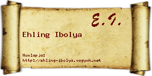 Ehling Ibolya névjegykártya